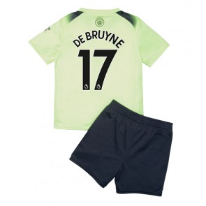 Manchester City Kevin De Bruyne #17 Tredjedraktsett Barn 2022-23 Kortermet (+ Korte bukser)
